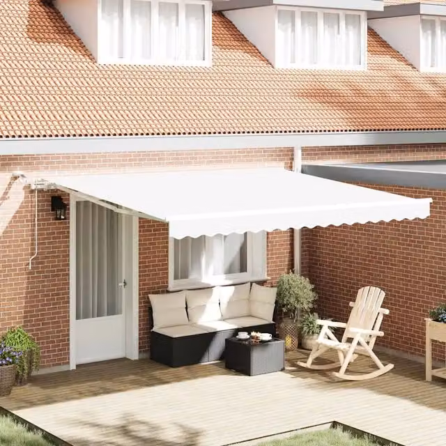 Tenda retrattile Bianco 400 × 350 cm Poliestere 3330794