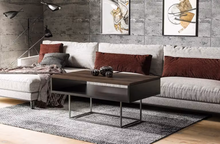 Endo-Möbel tavolino Enna 100x60x53 cm Tavolo da soggiorno con ripiano (rovere monastero)