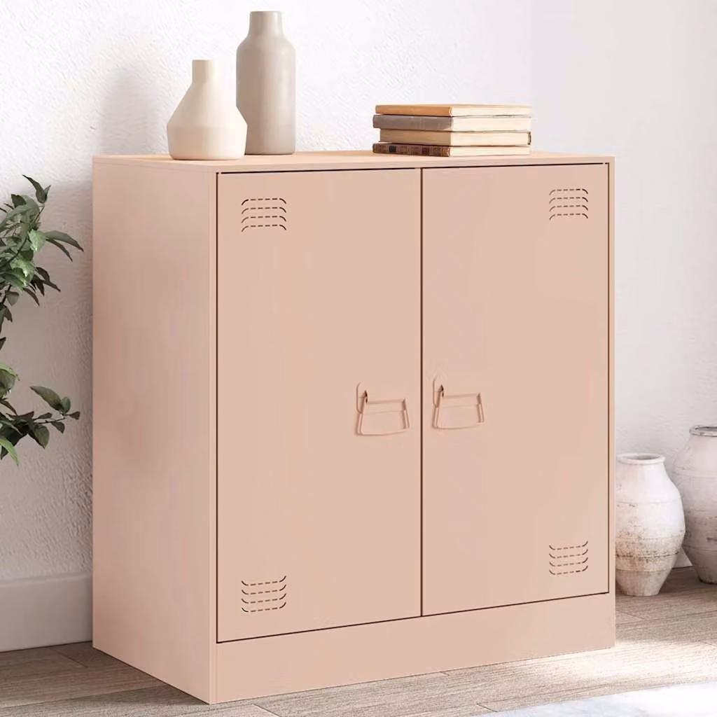 Credenza moderna vidaXL in metallo rosa L: 67 cm, P: 39 cm, H: 73 cm