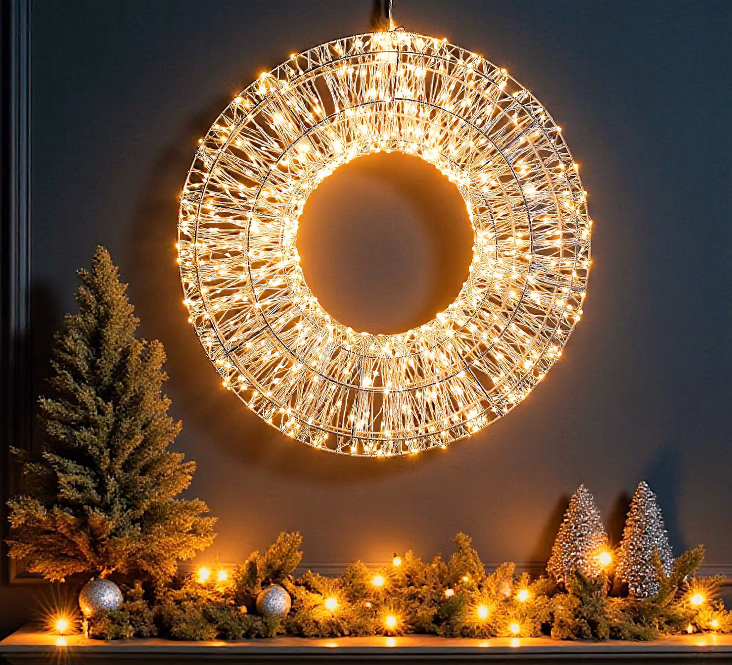 Ghirlanda illuminata a LED 800 LED 50cm Ghirlanda natalizia Decorazione con luci di Natale