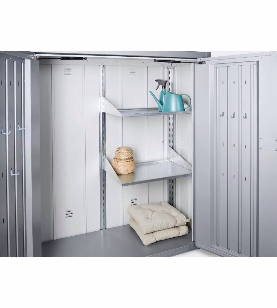 Set di scaffali per armadio da esterno Romeo Misura M & L, 2 ripiani
