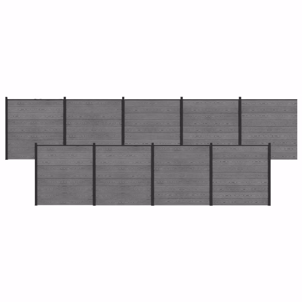 Set di recinzione Videx in WPC e alluminio grigio opaco L: 1564 cm, H: 186 cm – 2