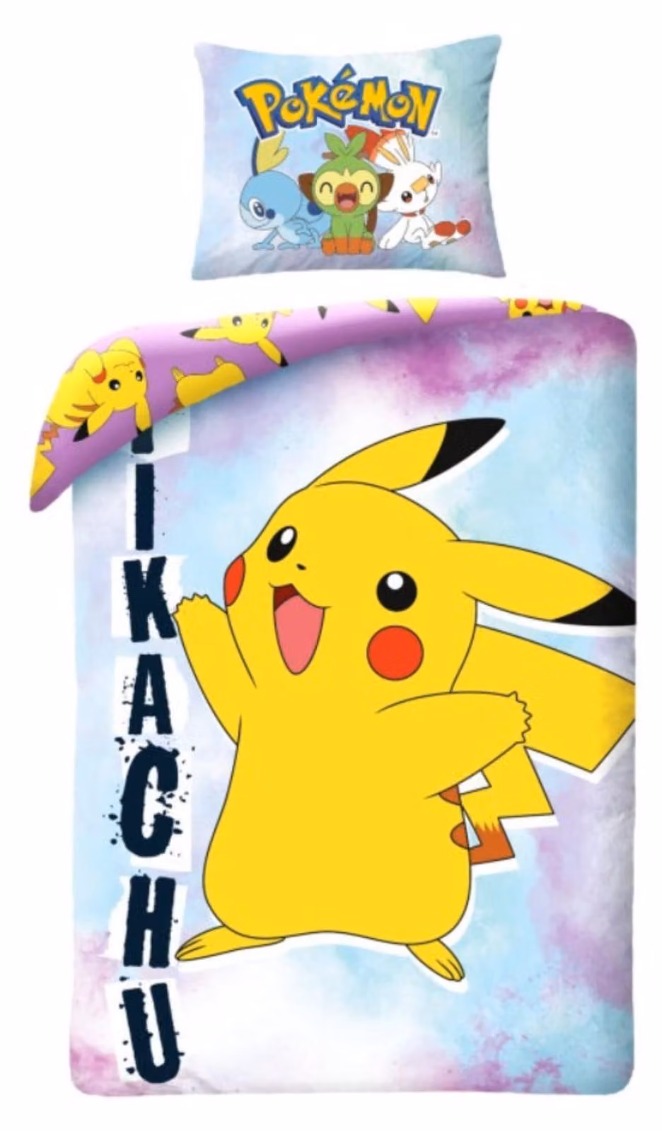 Set di lenzuola, cuscini e coperta a tema Pokémon Pikachu - 140x200 cm