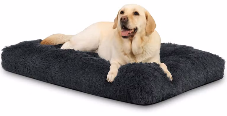 Cuccia per cani, lavabile, in peluche, 90x60 cm, grigio scuro, con base antiscivolo