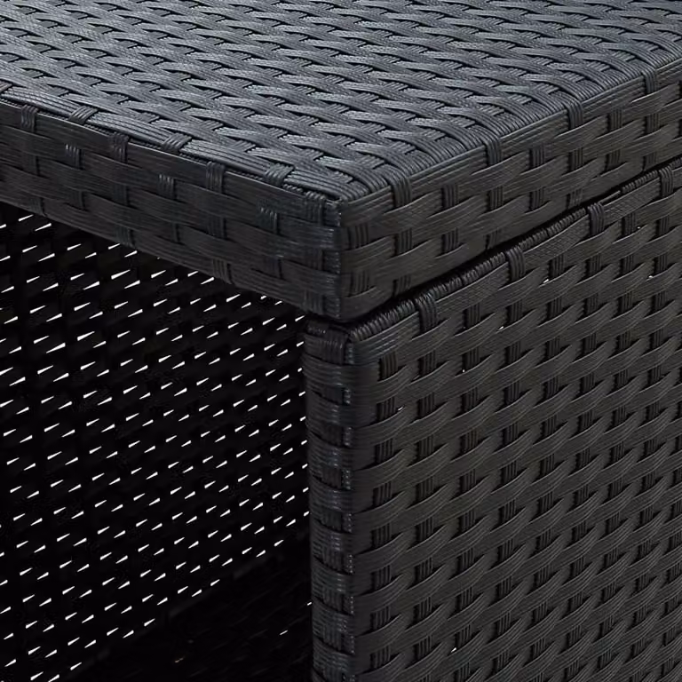 vidaXL Tavolo da bar con ripiano nero 120x60x110 cm in poly rattan