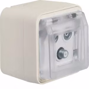 Berker 12033532 Presa per antenna a 3 fori con coperchio ribaltabile AP, presa singola bianco polare opaco Berker W.