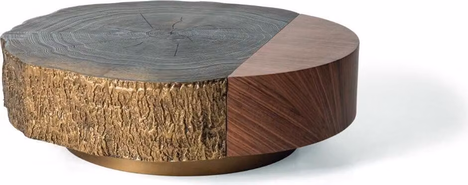 Couchtisch Beistelltisch Designer Tisch Rund Braun Wohnzimmertisch