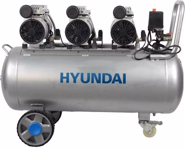 Compressore Aria Supersilenziato Hyundai 65704 da 100L Colore Argento