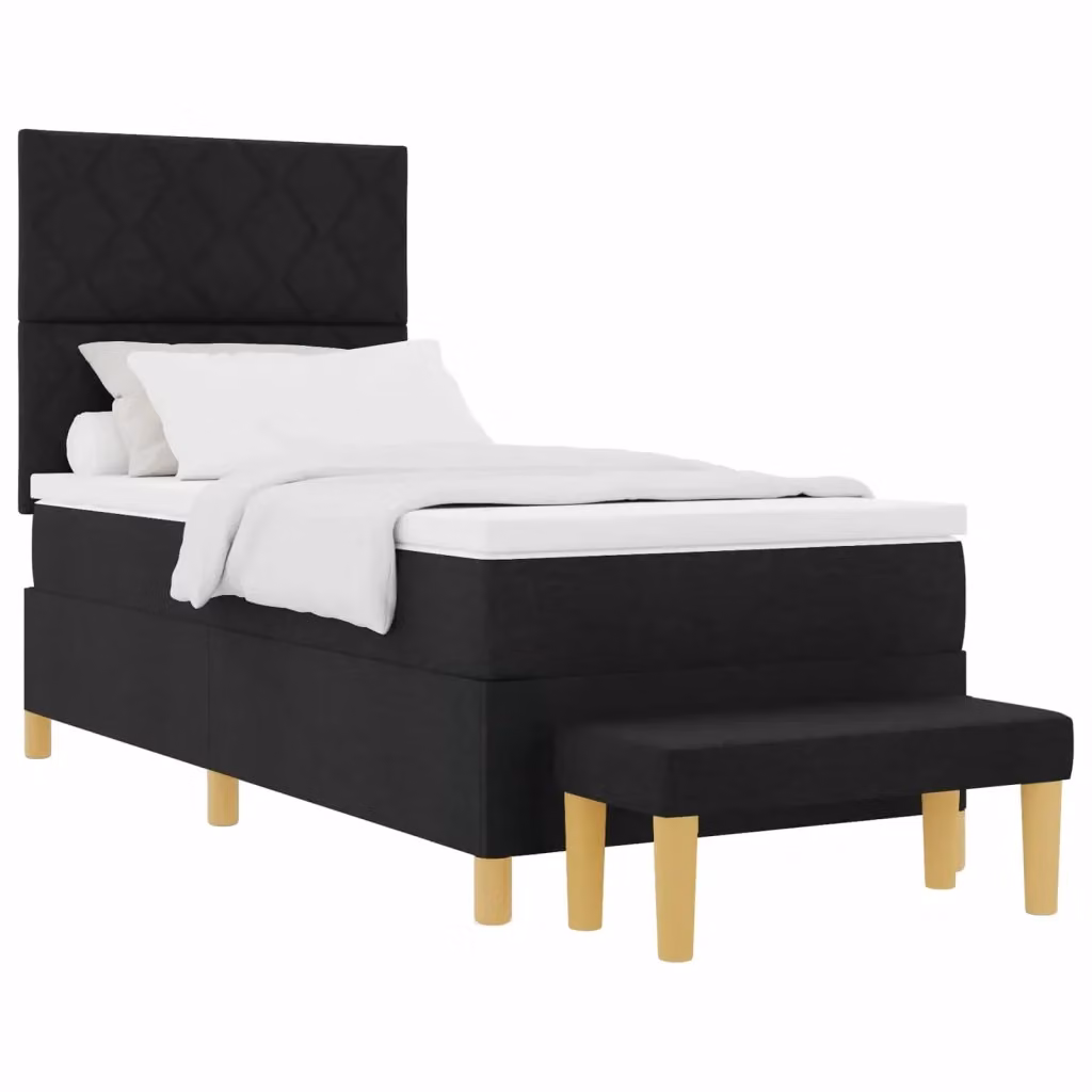 Letto a molle con materasso vidaXL Nero L: 200 cm, P: 100 cm, H: 128 cm in tessuto e legno – 2