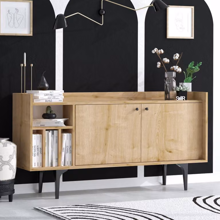 Skye Decor, Canopus- CanopusMRD, Saphireich, cassettiera, 80x150x40 cm, 100% pannello di particelle rivestito di melamina