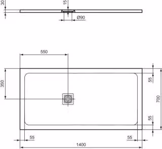 IDEAL STANDARD T5613FR Piatto doccia rettangolare Ultra Flat S +