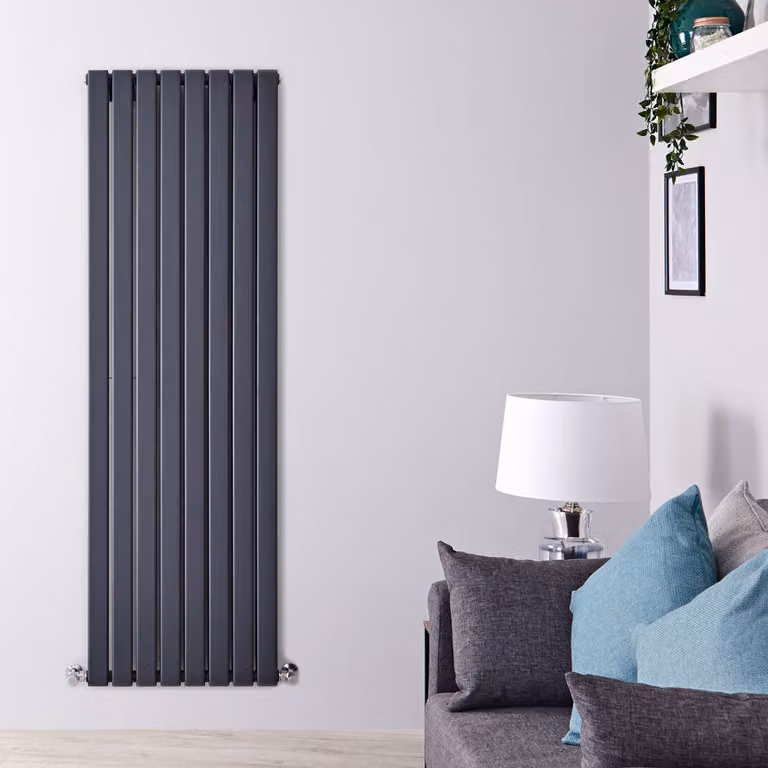 Radiatore Verticale Doppio di Design Antracite - 1600 x 560mm - 1390W - Delta