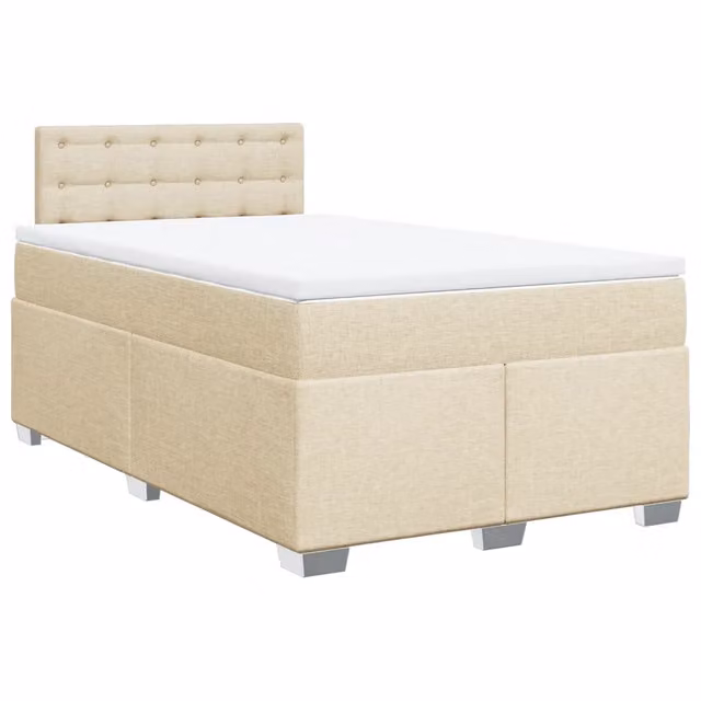 Letto Ibrido vidaXL con Struttura in Legno di Pino e Materasso in Tessuto Beige e Bianco L/P/H: 120 x 200 x 190 cm