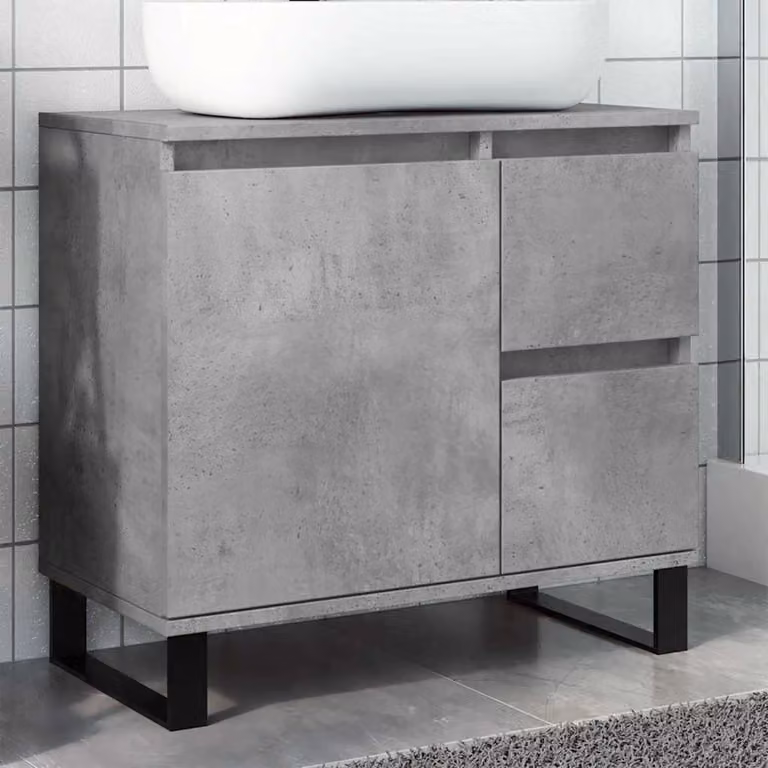 Armadietto da bagno sospeso vidaXL in stile industriale, colore grigio, L 65 cm x P 33 cm x H 60 cm