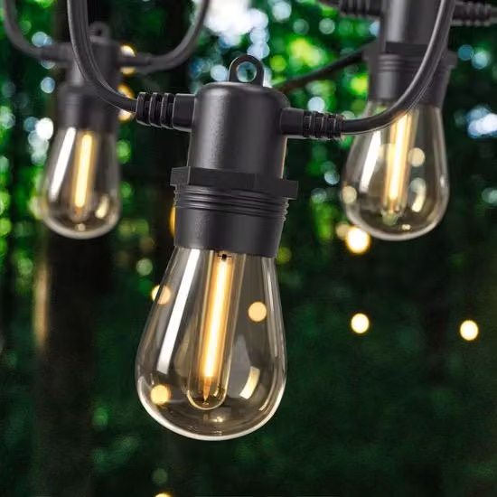 Catena di luci LED per esterno espandibile con 32 palline S14, impermeabile IP65, decorazione per giardino e terrazza, bianco caldo