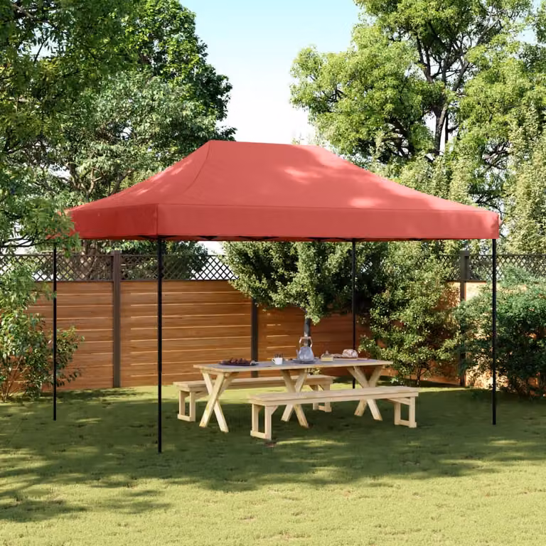 vidaXL Tenda da Festa Pieghevole Pop-Up Rosso e Nero L/P/H: 410 x 279 x 315 cm