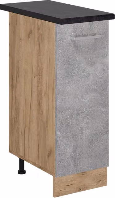 Armadio cucina dispensa alto R-Line Calcestruzzo/Rovere dorato 30 cm, PL Antracite Vicco