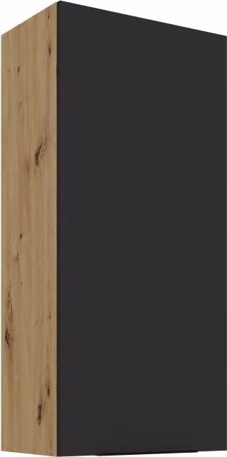 Mobile alto da cucina LUNARA - larghezza 50 cm, rovere nero/artigianale