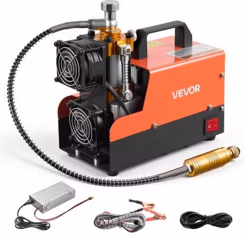 Compressore ad Alta Pressione VEVOR per PCP 4500 PSI 250W arancione con Convertitore Esterno per Paintball e Armi ad Aria Compressa