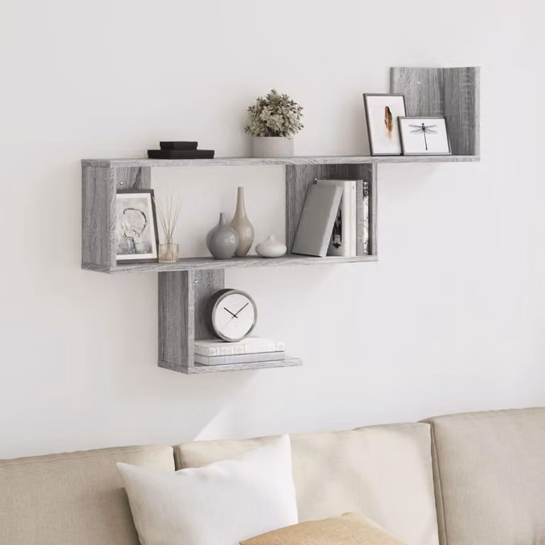 Scaffale a muro moderno vidaXL in MDF Grigio L: 100 cm, P: 15 cm, H: 70 cm