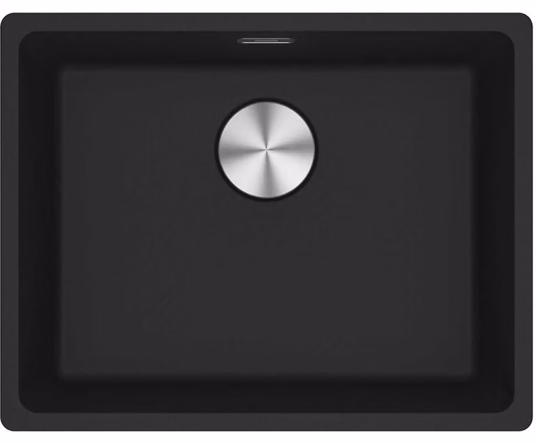 Franke Maris lavabo sotto intonaco Fragranite bacinella MRG 210-52 BlackMatt pulsante in acciaio inox da 60 cm 135.0682.812