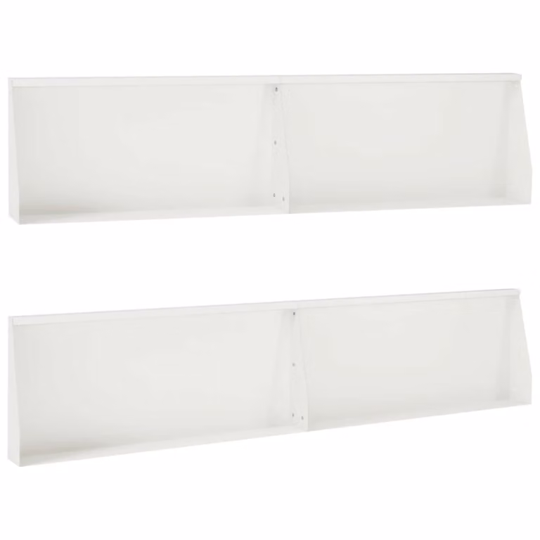 Set di 4 aiuole rialzate vidaXL in acciaio bianco per giardino ornamentale, L: 100 cm, H: 30 cm, P: 12 cm