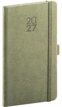 NOTIQUE, agenda tascabile Diamante 2027, color verde oliva, 9 x 15,5 cm