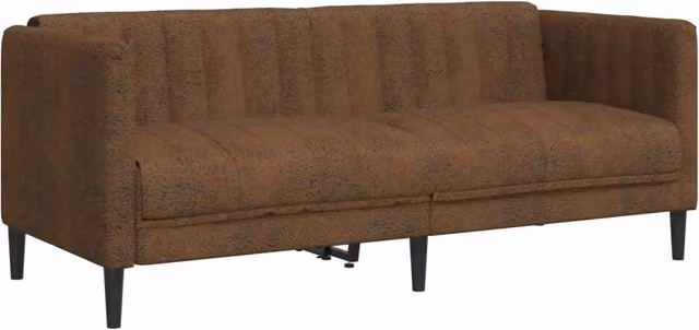 Divano | Divano da soggiorno | Sofa a 2 Posti Marrone in Similpelle Scamosciata