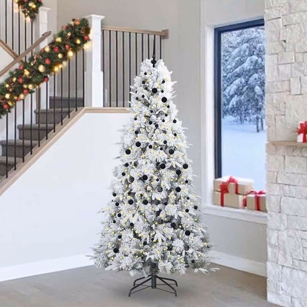 Maison Exclusive - Albero di Natale artificiale pieghevole, bianco, 240 cm, realizzato in PE e PVC