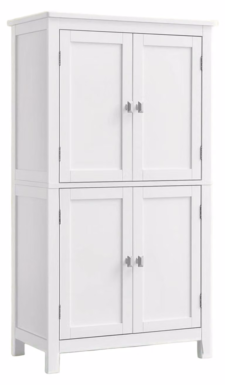 Mobiletto da bagno con spazio contenitivo – MDF bianco – 30 x 60 x 110 cm