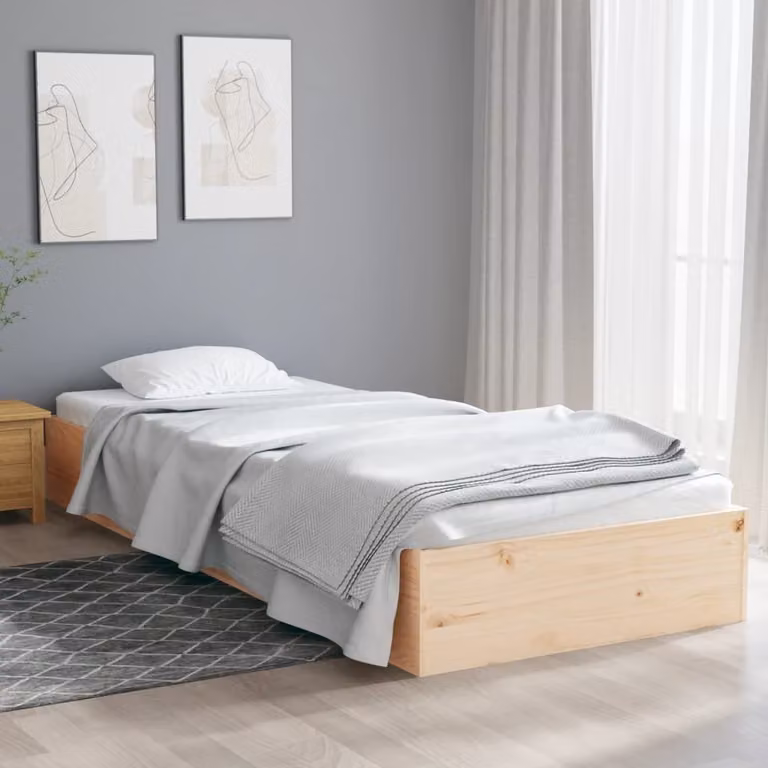 The Living Store Letto in legno massiccio 90x190 cm