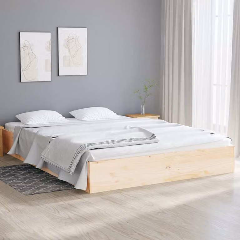 Giroletto vidaXL in legno massello di pino con doghe fisse, L/P/H: 120 x 193 x 23 cm