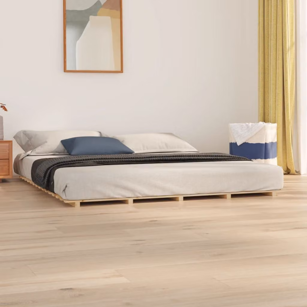 The Living Store Letto in legno massiccio 160x200 cm pino