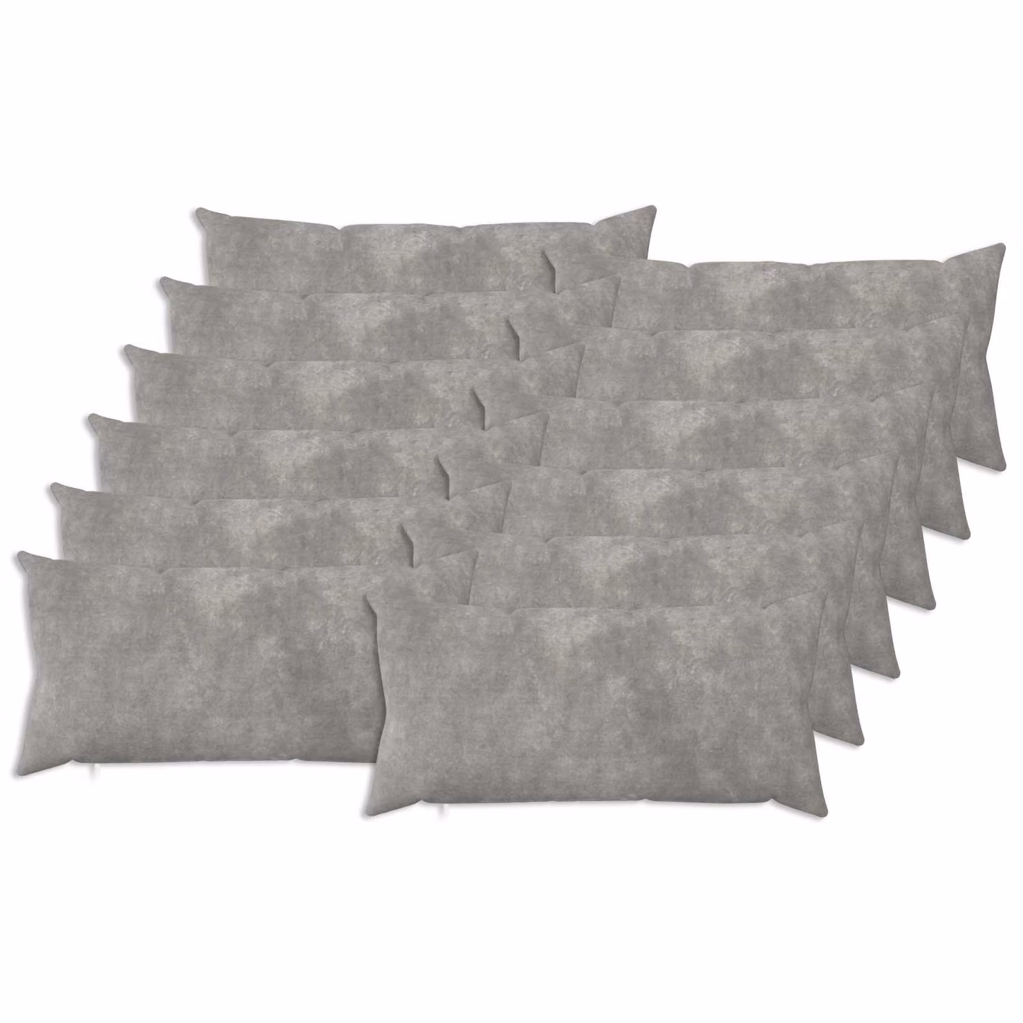 Set di 12 cuscini vidaXL HEERLEN in microfibra grigio chiaro, forma rettangolare, 80 x 40 x 40 cm