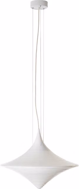 Lampada a sospensione Hind Rabii Disca in vetro verde, bianco e trasparente con tecnologia LED dimmerabile e attacco E27