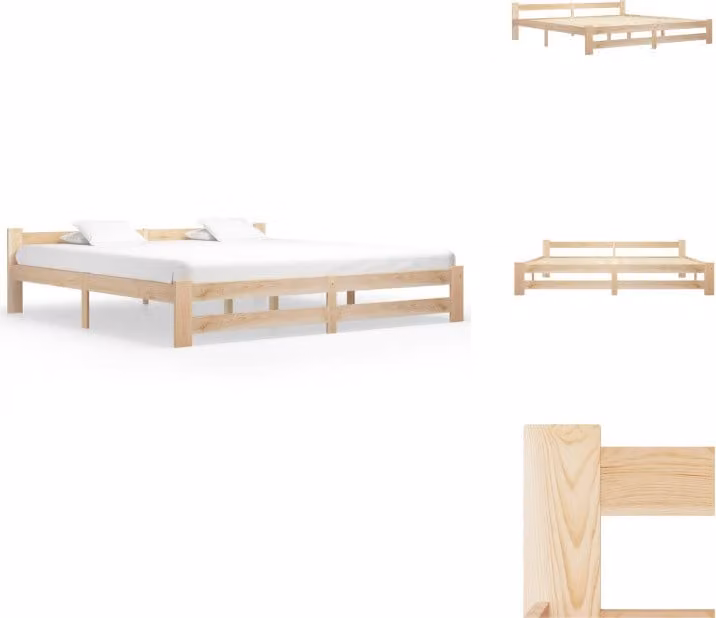 vidaXL Letto in legno massiccio di pino 200x200 cm - Letti e strutture letto