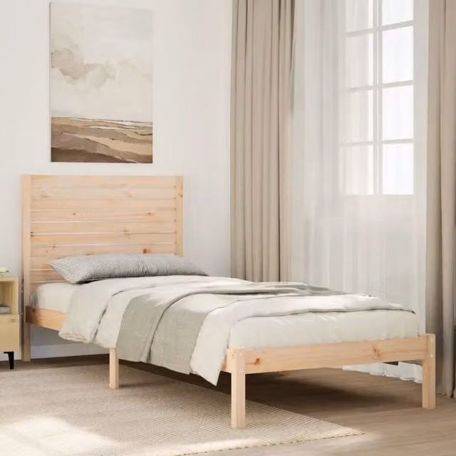 Giroletto Extra Lungo vidaXL in Legno di Pino Massello senza Materasso L/P/H: 90 x 215,5 x 100 cm – 1