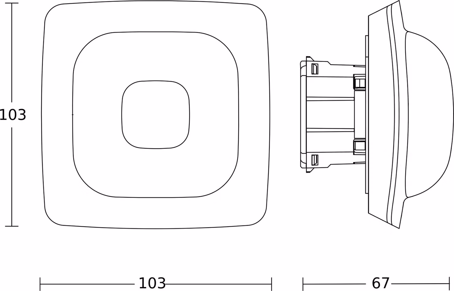 Rivelatore di presenza KNX IR UP - Sensore di movimento KNX per sistema bus 360° IR QuattroHD #064846