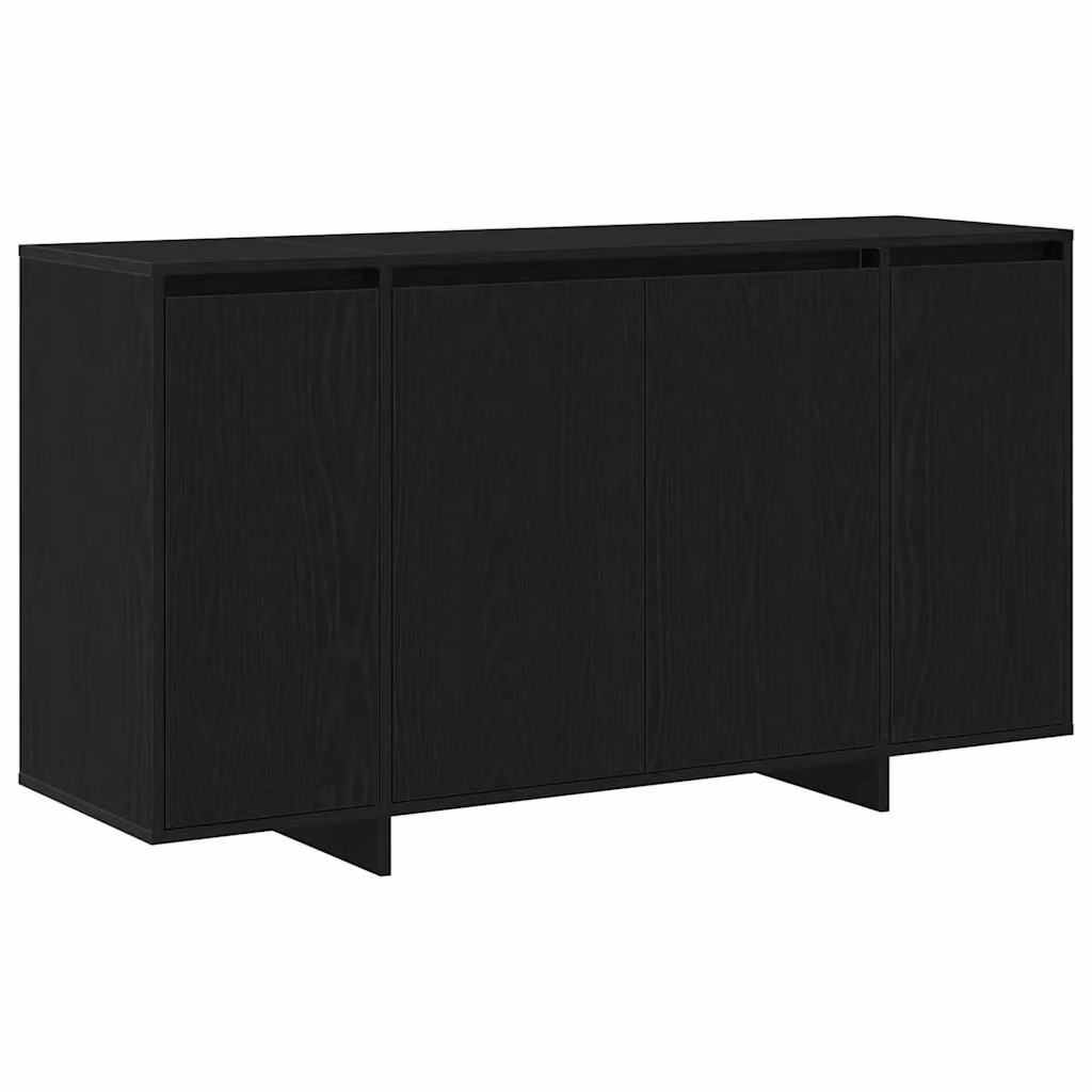 Credenza Minimalista vidaXL in Legno MDF Nero per Soggiorno e Sala da Pranzo L/P/H: 135 x 41 x 75 cm – 2