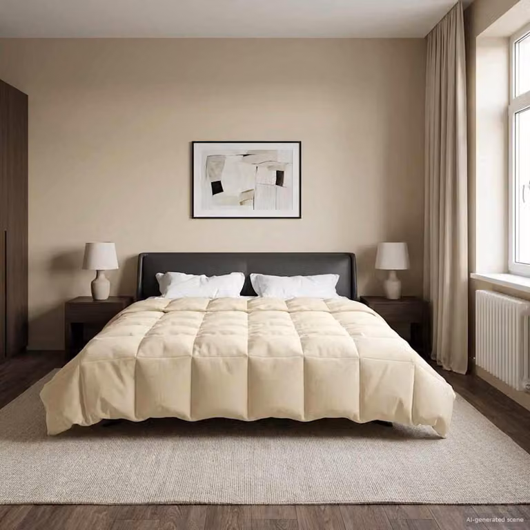 Piumone Completo Annuale 4 Stagioni vidaXL in Microfibra Beige L: 260 cm, P: 240 cm