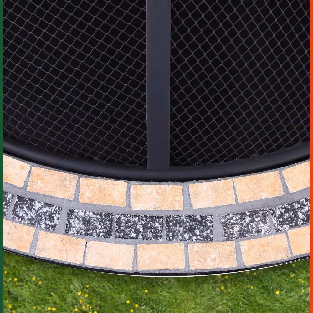 Braciere da giardino Gardebruk Fuego nero con motivo a mosaico multicolore in acciaio e pietra Ø 76 cm – 2