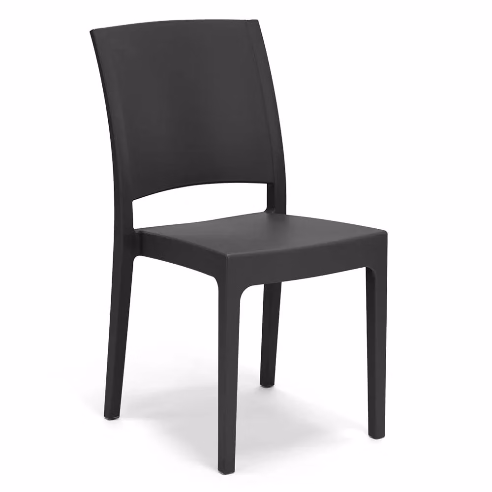 Set di 2 sedie impilabili FLORA Redokasa in polipropilene, design moderno resistente ai raggi UV, colore Ghisa – 2
