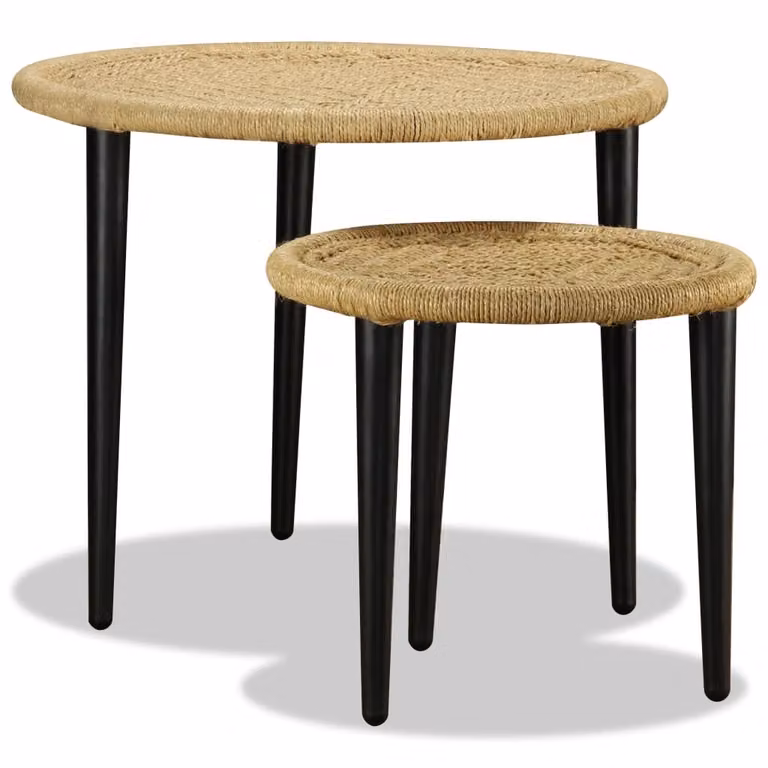 Set Tavolini da Salotto 2 pz in Iuta Naturale