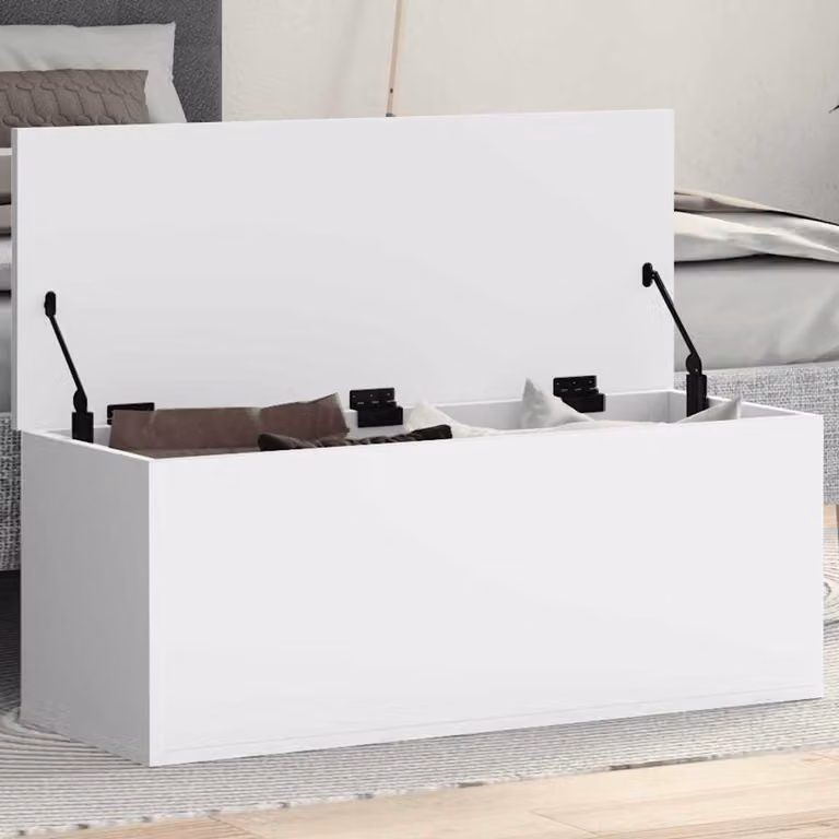 vidaXL Contenitore Portaoggetti Bianco in MDF L 90 x P 35 x H 35 cm
