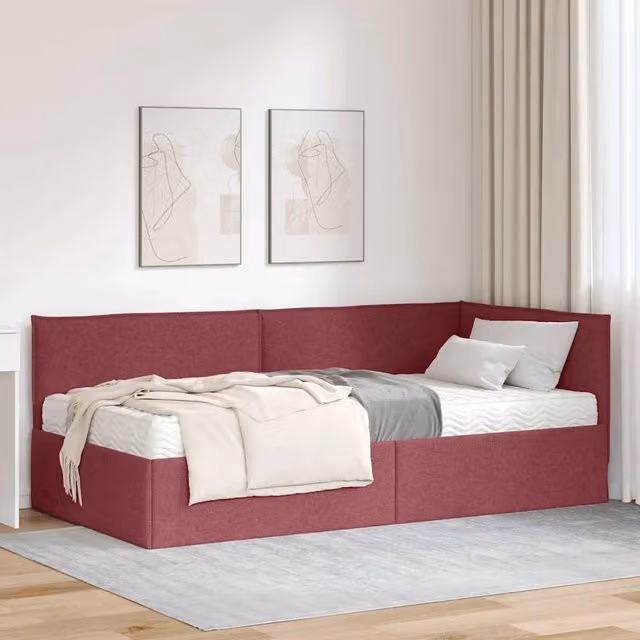 Struttura Letto Angolare con Materasso 2 pz-Giroletto con materasso Grigio Velluto 314752