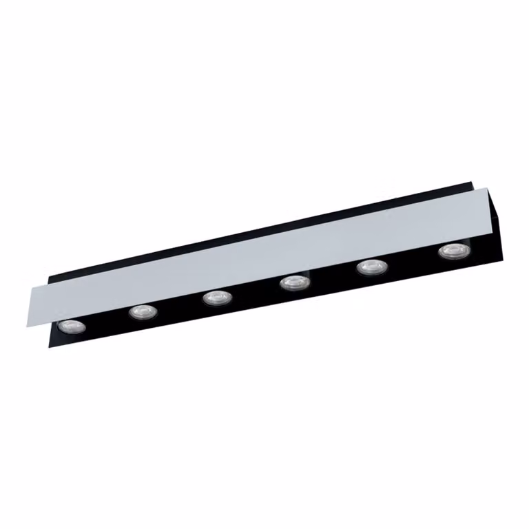 Plafoniera LED, acciaio nero bianco, L 83 cm