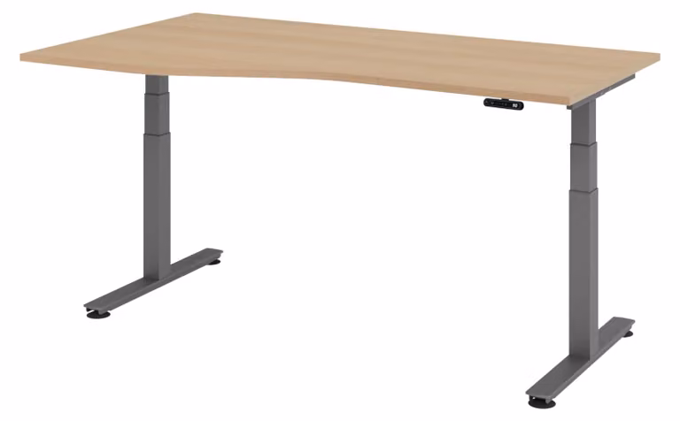 Scrivania elettrica bümö XDSM - Struttura: grafite, dimensioni: 180 x 100 cm, decorazione: rovere