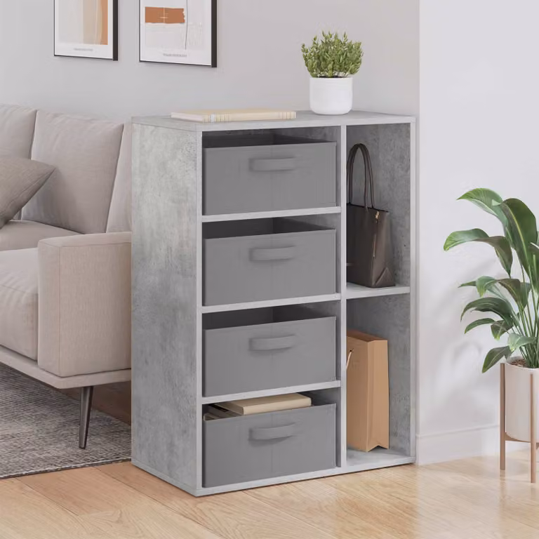 Credenza vidaXL in stile minimalista, colore grigio, L 60 cm x P 33,5 cm x H 84 cm