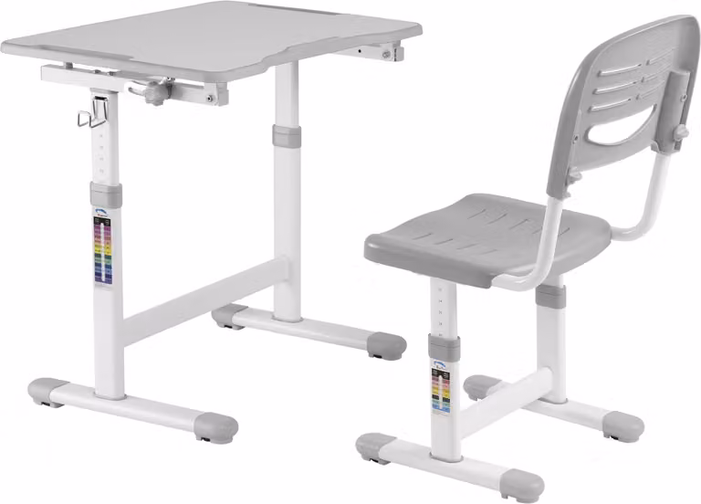 Scrivania con sedia da ufficio per bambini - tavolo da disegno - regolabile in altezza in modo ergonomico