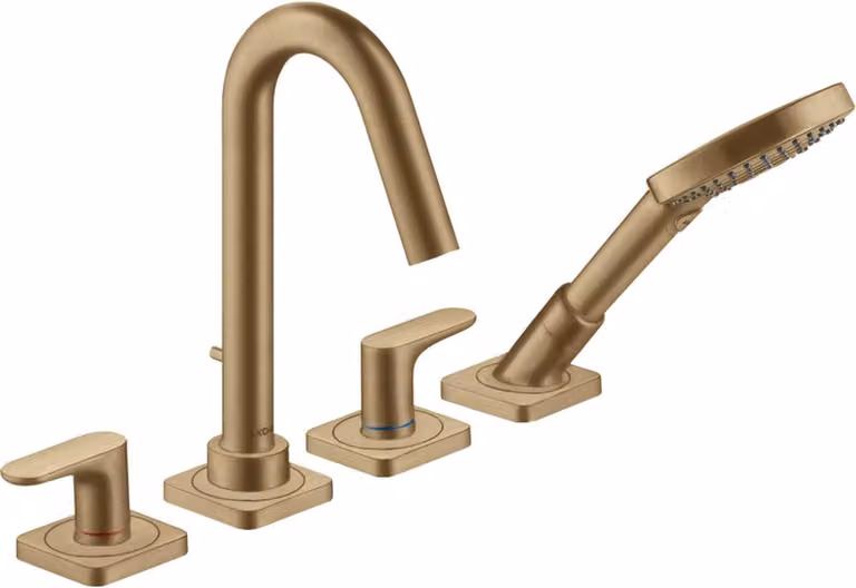 hansgrohe AXOR Citterio M Robinet de baignoire 4 trous avec béqu'illes et rosettes, 34444140, 34444140